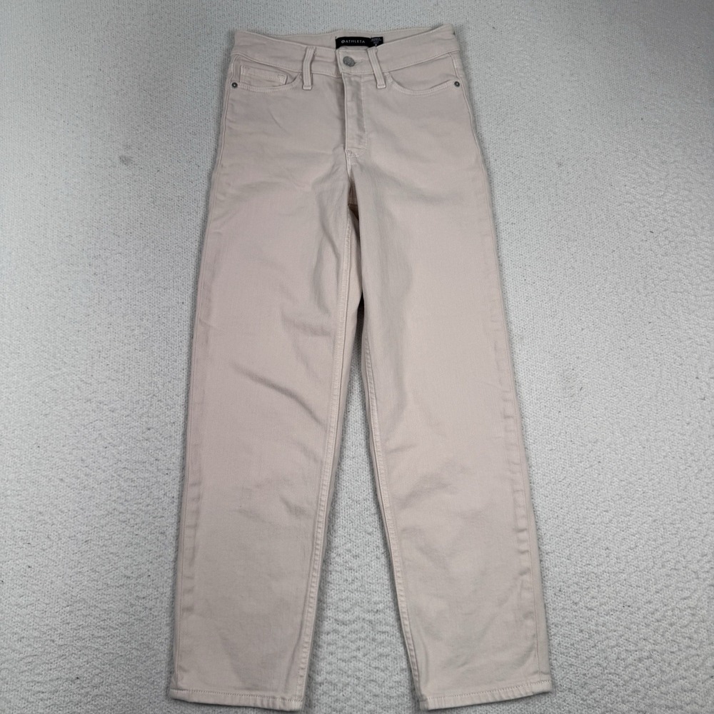 Athleta Sculptek Skinny Jeans Women's 0 Stretch Blush Beige Casual Athleisure